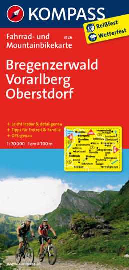 Bregenzerwald - Vorarlberg Radkarte Kompass