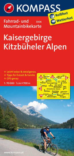 Kaisergebirge - Kitzbüheler Alpen Radkarte Kompass