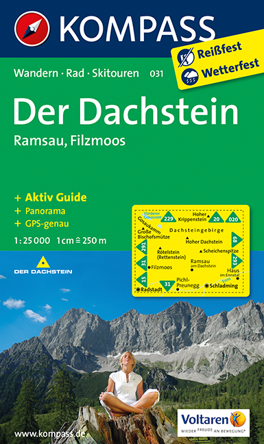 Turistická mapa Der Dachstein Ramsau Filzmoos Kompass