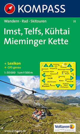 Imst - Telfs - Kühtai - Mieminger Kette Karte Kompass