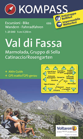 Val di Fassa - Marmolada Karte Kompass