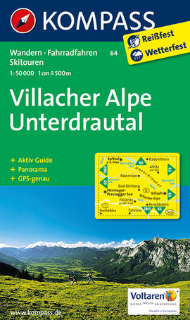 Villacher Alpe - Unterdrautal Karte Kompass