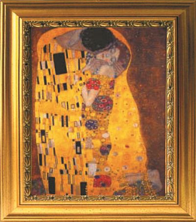 Gustav Klimt Kuss Bild auf Leinen