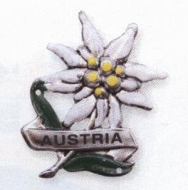 Odznak na hůl Rakousko edelweiss