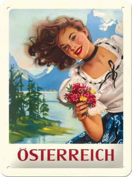 Blechschild Österreich Blumengruß