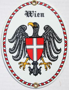 Blechschild Wien Wappen Adler oval