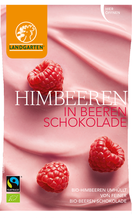 Bio Himbeeren in Beerenschokolade Landgarten