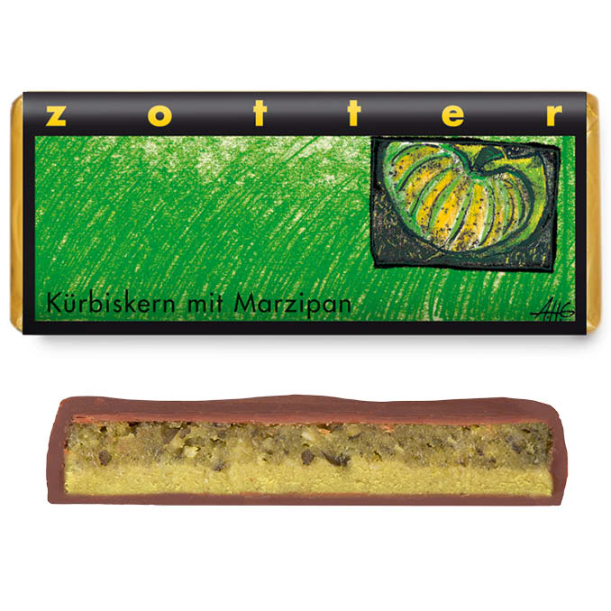 Bio Schokolade Kürbiskern Marzipan Zotter