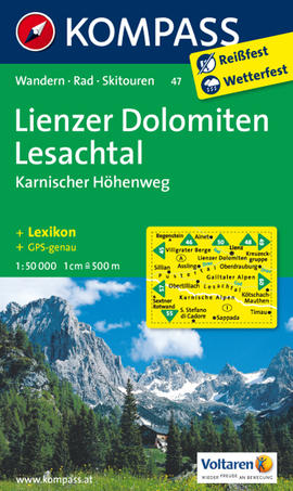 Lienzer Dolomiten Lesachtal - Karnischer Höhenweg Karte Kompass