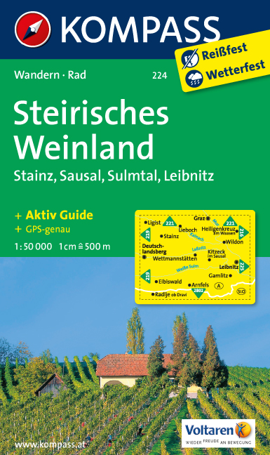 Štýrsko mapa turistická Steirisches Weinland Kompass