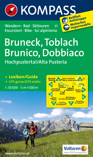 Bruneck - Toblach Karte Kompass