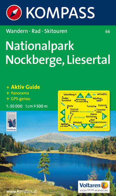 Turistická mapa Nockberge národní park Liesertal Kompass
