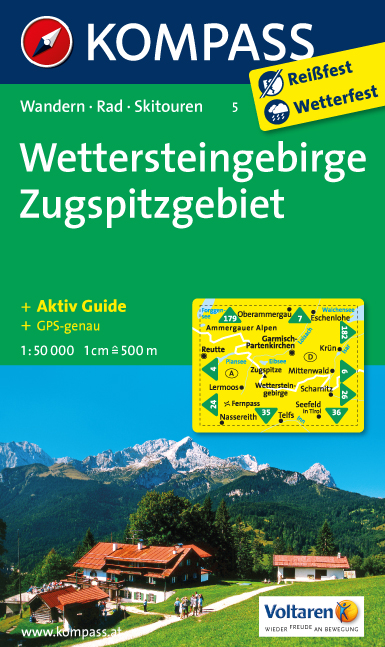 Turistická mapa Wettersteingebirge - Zugspitzgebiet Kompass