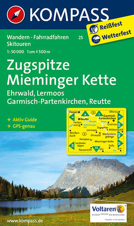 Zugspitze - Mieminger Kette Karte Kompass