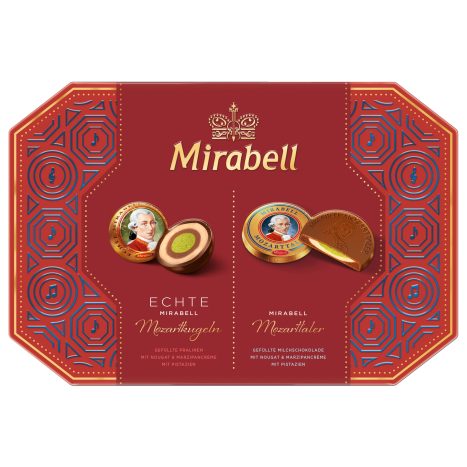 Mirabell kleinere Bonboniere Mozartkugeln + Mozarttaler