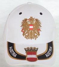 Kappe Austria Adler Wappen weiß