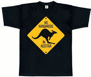 Tričko No kangaroos in Austria černé