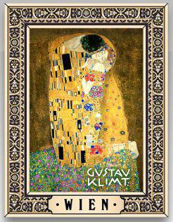 Holzmagnet Gustav Klimt Kuss