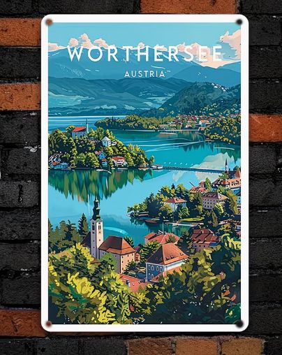 Blechschild Wörthersee vintage