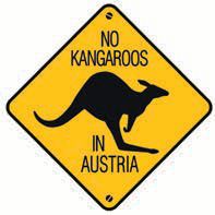 Nálepka No kangaroos in Austria