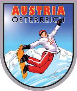 Aufkleber Snowboarder Österreich Austria