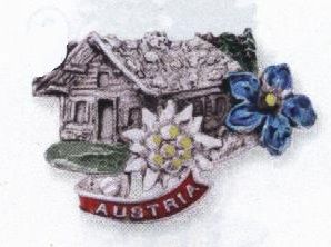 Odznak na klobouk Rakousko chata