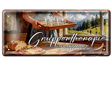 Blechschild Gruppentherapie
