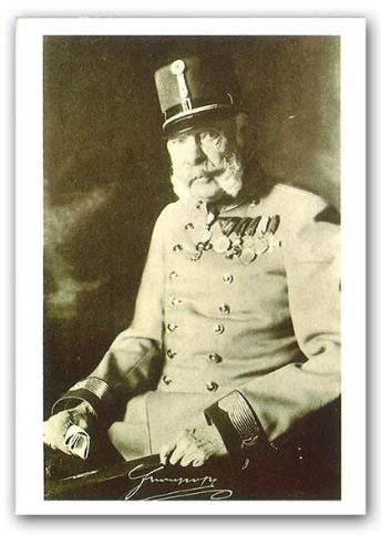 Pohlednice císař Franz Josef s podpisem čb