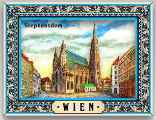 Wien Österreich Stephansdom Magnet Bilderrahmen 12 cm Epoxid Souvenir 