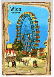 Postkarte Wien Riesenrad Spezialkarton