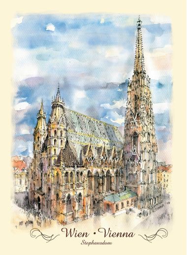 Postkarte Stephansdom Aquarell